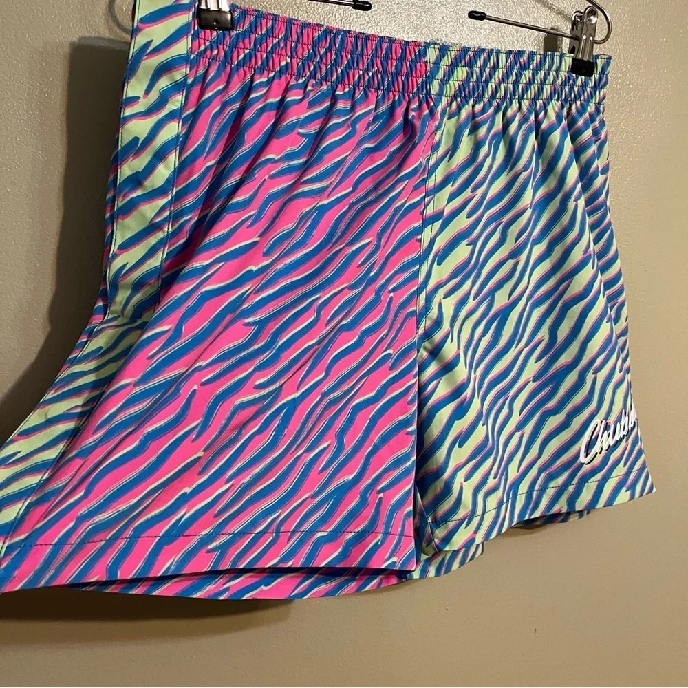 Chubbies Vibrant Zebra Print Swim Trunks Shorts 5.5” L